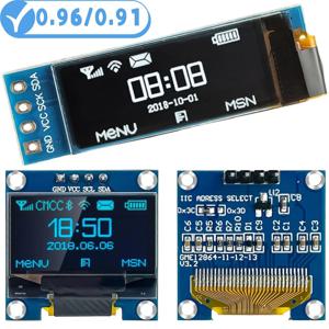 0.91 인치 0.96 인치 oled IIC 직렬 흰색 OLED 디스플레이 모듈 128X64 I2C SSD1306 12864 Arduino 용 LCD 스크린 보드