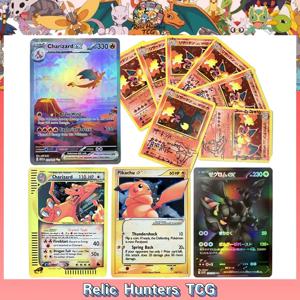 포켓몬 PTCG 싱글 카드 Charizard 서명 버전 포일 에칭 텍스처 초희귀 카드 클래식 게임 컬렉션 탑 프록시 카드