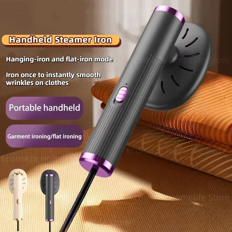 휴대용 스팀 다리미 USB 미니 옷용 빠른 가열 여행용 의류 프레스 기계 손잡이 포함 가정용