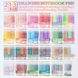 Languo 207/45/9 색상 모란디 젤 펜 0.6mm 다이어리 스크랩북 페인팅 DIY 젤 펜 세트 컬러 드로잉 아트 마커 학용품