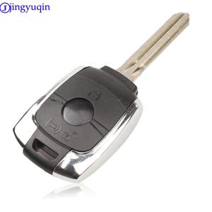 Jingyuqin 2 버튼 교체 원격 키 쉘 케이스 Fob 쌍용 Actyon Kyron Rexton Korando Uncut Blade 자동차 키 포함