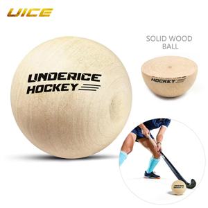 UICE 1개 아이스 하키 우드 볼 50mm 하드우드 무반발 플로어볼 훈련 장비 팀 하키 전문 훈련 볼