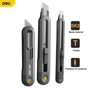 델리 스냅오프 유틸리티 나이프 리트랙터블 박스 커터 9mm 18mm 고탄소강 블레이드 전문 사무용품 문구류