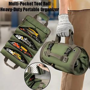 도구 롤 오거나이저 다중 포켓 도구 케이스 휴대용 도구 보관 헤비 듀티 도구 가방 DIY 도구 오거나이저