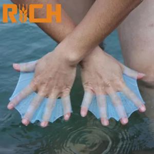 남녀공용 개구리 타입 실리콘 거들 수영 손 지느러미 손가락 웨베드 장갑, 패들 수상 스포츠 개구리 발톱 수영 장비, 1 쌍