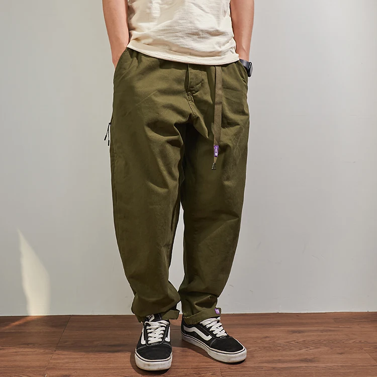 사계절 일본 레트로 테이퍼 캐주얼 바지 남성 패션 100% 코튼 워시 루즈 스트레이트 CityBoy American Cargo Trousers