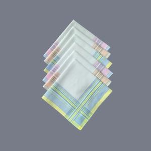 얇은 느낌 29cm/11.4인치 면 신선한 줄무늬 시리즈 작은 손수건 세련된 장식 부드럽고 땀 흡수 6PCS