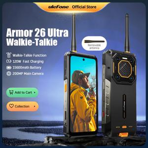 Ulefone Armor 26 Ultra 워키토키 5G 견고한 전화 120W 15600mAh 200MP+64MP+50MP NFC 6.78