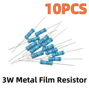 금속 필름 저항기 1% 컬러 링, 10 개, 3W, 1K2K, 10K, 100 ohms, 120 ohms, 22K, 220, 4.7K, 470, 1M