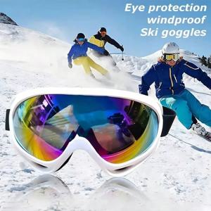 남성과 여성을위한 1pc 대형 프레임 편광 스키 고글, 방풍 Snowproof UV 보호 Outdoo 용 안개 방지 스노우 보드 고글