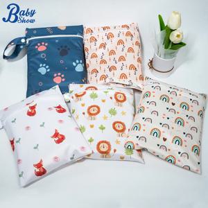 20x25cm 아기 기저귀 가방 방수 PUL 습식 건식 기저귀 가방 여행 야외 기저귀 운반 팩 지퍼 유모차 미니 핸드백