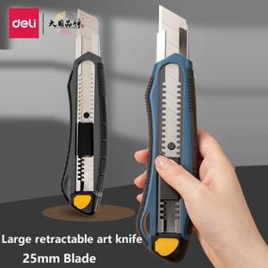 델리 대형 유틸리티 나이프 SK5 25/18MM 샤프 블레이드 이중 잠금 장치 estilete profissional ferramenta 포장 풀기 벽지 нож