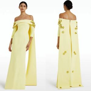 맞춤형 우아한 저지 플라워 플리츠 스트레이트 오프 숄더 롱 드레스, 맞춤형 행사 드레스, 매칭 하이 퀄리티