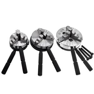 K01-50 63 80 선반 미니 척, 3 턱 목공 핸드 척, 장착 나사 나사 로드, 셀프 센터링 선반 척 도구, 1 개