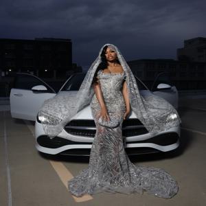 반짝 스팽글 긴 인어 댄스 파티 드레스 2025 흑인 여자 럭셔리 구슬 이브닝 가운 생일 파티 사용자 정의