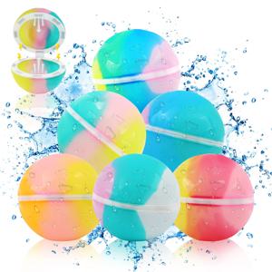 6.8CM 컬러 자기 실리콘 물 공, 재사용 가능한 물 공, 자체 밀봉 및 빠른 충전 물 공 장난감