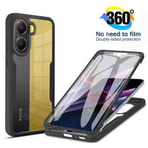 미 포코 X6 X7 프로 5G 360도 풀바디 스크린 보호 투명 케이스 미 포코 X6 X7 F8 프로 울트라 충격 방지 폰 커버