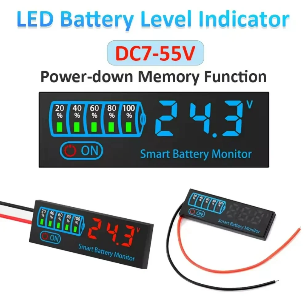 12V/24V/36V/48V LED 리튬 배터리 레벨 표시기 배터리 충전 표시기 보드 전압 디스플레이 보드 용량 테스터 미터