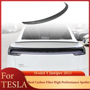 Tesla Model Y Juniper 2025 뒷 트렁크 테일 윙 자동차 외장 액세서리 용 실제 탄소 섬유 고성능 스포일러 New