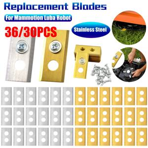 36/30PCS 잔디 깎는 기계 스테인레스 스틸 교체 블레이드 Mammotion Luba 로봇 잔디 깎는 기계 용 2 홀 디자인 모어 블레이드