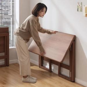 홈 오피스용 단단한 나무 접이식 책상 - 조립 없음 컴퓨터 테이블 연구 책상 15mm 두꺼운 데스크탑 소형 워크스테이션