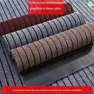 Polyester classic striped kitchen floor mat door carpet, close to the ground, non-slip and anti-fouling, strong adsorption