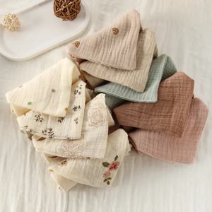 5Pcs 아기 면화 수건 신생아 Burp Cloth Square Towels 6 레이어 순수 코튼 부드러운 흡수성 거즈 코튼 베이비 타월