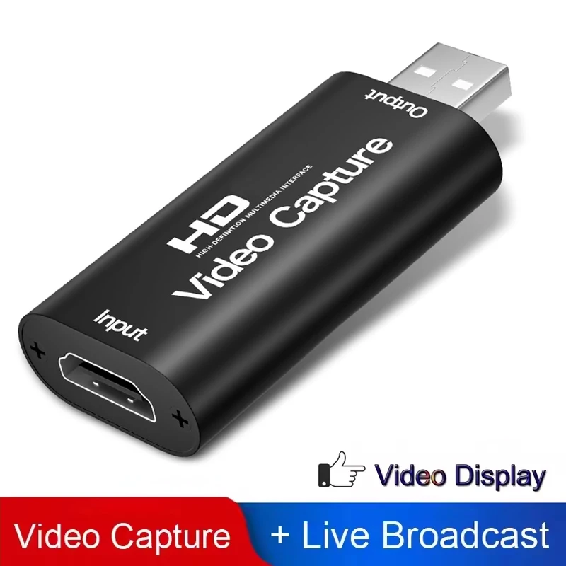 메탈 4K HDMI-USB 비디오 캡처 카드 1080P USB 2.0 게임 그래버 박스 (PS4 DVD 카메라 PC 녹화 라이브 스트리밍용)