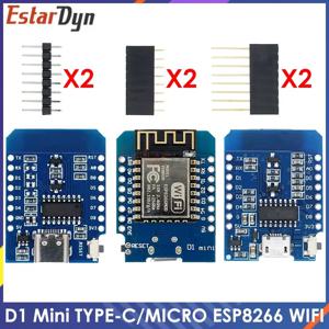 D1 미니 TYPE-C/MICRO ESP8266 ESP-12F CH340 V2 USB D1 미니 WIFI 개발 보드 D1 미니 NodeMCU Lua IOT 보드 3.3V 핀 포함