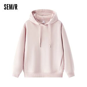 Semir 후드 티 여성 양털 안감 열 항균 루즈 피트 솔리드 컬러 2025 새로운 겨울 캐주얼 풀오버