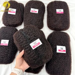 10-18인치 30g 또는 50g/팩 천연 4C 아프로 곱슬머리 벌크 인모 헤어 익스텐션 웨프트 없음 브라질 레미 벌크 땋기용