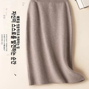 2025 신상 하이웨이스트 니트 미디 스커트 여성용 스트레이트 컷 슬리밍 에스테틱 스커트 다용도 랩어라운드 스커트