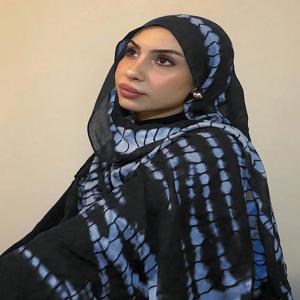 여성용 라마단 히잡 1개, 악어 무늬 보헤미안 수채화 부드러운 무슬림 히잡, 꽃무늬 통기성 숄 랩 스카프 헤드스카프