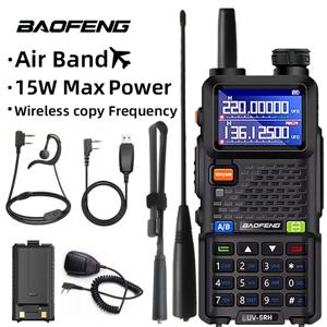 바오펑 5RH 프로 맥스 15W 무전기 6밴드 원클릭 주파수 복사, 999채널, USB 송수신기 양방향 HAM 50km