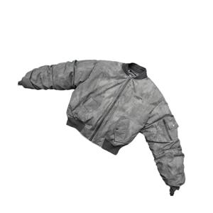 겨울 빈티지 디스트레스드 스타일 주름 디자인 봄버 야구 재킷 코튼 아메리칸 힙합 코트 따뜻한 파카