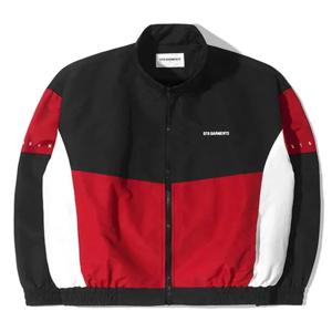 방수 방풍 컬러 블록 재킷 청소년 패션 폴리에스터 원단 긴팔 V넥 지퍼 여밈 모자 미포함