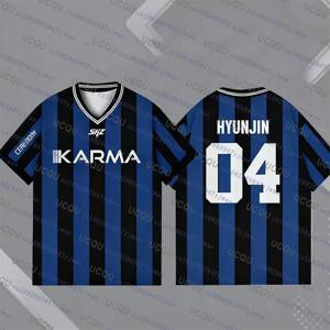 Kpop Stay Karma 앨범 팬 티셔츠 펠릭스 방찬 현진 스트리트웨어 루즈 스포츠 오버사이즈 하라주쿠 반팔 비치 티셔츠