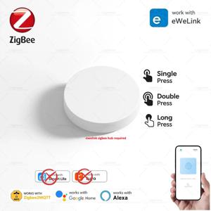 Zigbee 버튼 EWelink 장치용 스마트 무선 원격 제어 장면 스위치 배터리 구동 자동화 시나리오 스위치