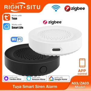 Tuya Zigbee WiFi 스마트 사이렌 알람 100db 스피커 스마트 홈 보안용 SmartLife Alexa Yandex와 호환