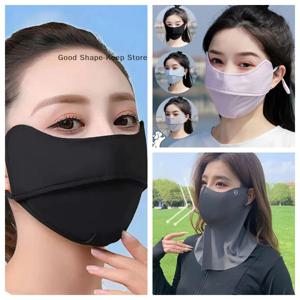 여성 남성 아이스 실크 자외선 차단 마스크 여름 UV 보호 사이클링 페이스 커버 통기성 세탁 가능 야외 스포츠 스카프 반다나