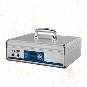 알루미늄 합금 휴대용 현금 상자 동전, 열쇠, 귀중품을 안전하게 보관할 수 있는 트레이 손잡이가 있는 소형 금고