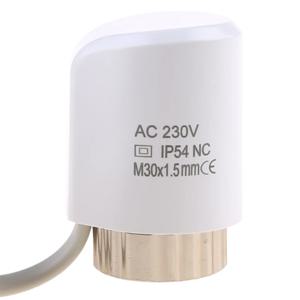 전기 열 액추에이터 AC 230V TRV 온도 조절 라디에이터 밸브 바닥 난방용 NC M30 * 1.5mm 정상 폐쇄
