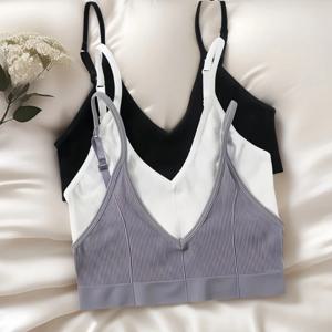 심리스 튜브탑 여성 푸쉬업 브라 U자형 백 브라 섹시 란제리 여성 조절 가능한 스트랩 브래지어 골지 스포츠 속옷 M-XL