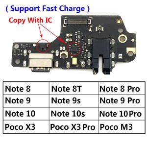 USB 충전 포트 보드 플렉스 케이블 커넥터 Xiaomi Poco X3 M4 Pro M3 Redmi Note 7 8 8T 9S 9 10 10s 11 Pro 4G 5G 마이크
