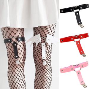 1PC T 타입 하트 PU 가죽 가터 벨트 펑크 고스 섹시한 탄성 다리 하네스 조정 가능한 레이디 걸스 가터 바 파티 액세서리
