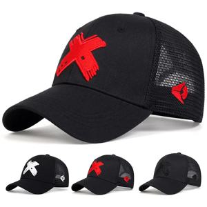 여름 남성 메쉬 야구 모자 야외 스포츠 X 편지 Snapback 모자 여성용 남여 통기성 모자 힙합 트럭 모자