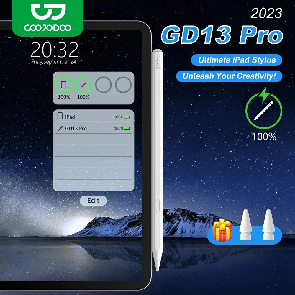 Apple Pencil 2 무선 충전 iPad 연필, Apple iPad 10 9 8 Mini 6 iPad Air5 4 iPad Pro 11 12.9용 손바닥 거부 기능 포함