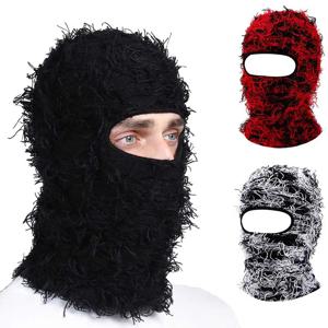 Balaclava 남성용 니트 풀 페이스 스키 마스크 여성용 Beanies Hats Skullies 위장 겨울 따뜻한 보닛 방풍 모자