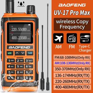 Baofeng UV-17pro Max 에어 밴드 워키토키, Draadloze Kopieerfrequenti Lange Afstand, C 타입 Noaa Am Draagbare UV-5R Ham Tweewe