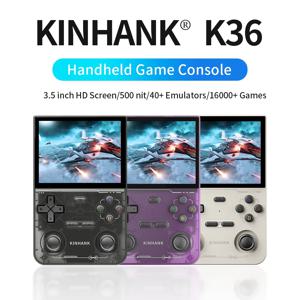 KINHANK 오픈 소스 K36 레트로 핸드 헬드 비디오 게임 콘솔 PS1/PSP/DC/N64/SS 500nit 3.5 인치 IPS 스크린 용 16000 게임 에뮬레이터